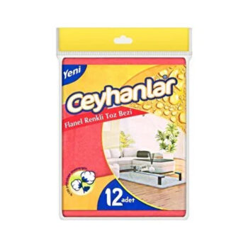 Ceyhanlar Flanel Renkli Toz Bezi 40 cm x 45 cm 12'li Paket