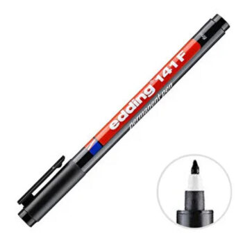 Edding 141F Permanent Asetat Kalem Siyah F Uç