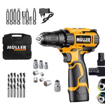 Müller 58 V 6 Ah Otomatik Korumalı Metal Şanzuman Çift Akülü Şarjlı Matkap 27 Parça Set