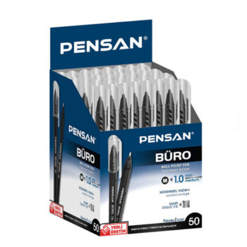 Pensan 2270 Büro Tükenmez Kalem 1Mm Siyah 50'li Kutu