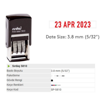 Sırdaş Tarih Kaşe 5810 Mavi Keçeli ( Ay Kısmı Rakamlı )