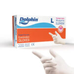 Dolphin Lateks Pudrasız Muayene Eldiveni (L) 100 Adet