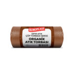 KOROPLAST ÇÖP TORBASI SIFIR ATIK ORGANİK ATIKLAR KAHVERENGİ JUMBO 80×110 440 GR 10 LU 27 MİCRON 1 KOLİ-25 PAKET