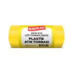 KOROPLAST ÇÖP TORBASI SIFIR ATIK PLASTİK ATIKLARI SARI JUMBO 80×110 440 GR 10 LU 27 MİCRON 1 KOLİ-25 PAKET