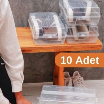 10 Adet - Ayakkabı Kutusu Şeffaf Ayakkabı Saklama Kutusu Kadın Ve Erkek