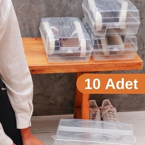 Süper Bag Bay Ayakkabı Saklama Kutusu 360x205x134h mm Şeffaf ASR-5008 (1)