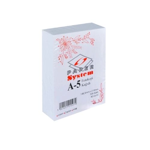 System A5 80 gr Fotokopi Kağıdı 4 Paket (2000 Sayfa)
